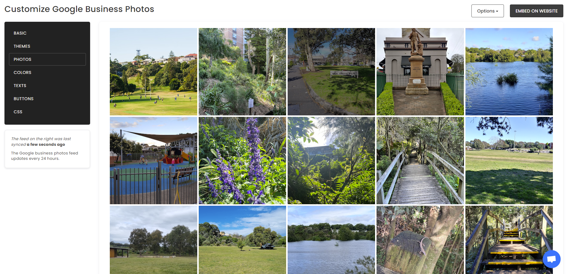 Customize your feed - How To Embed Google Business Photos On Squarespace Website For Free?