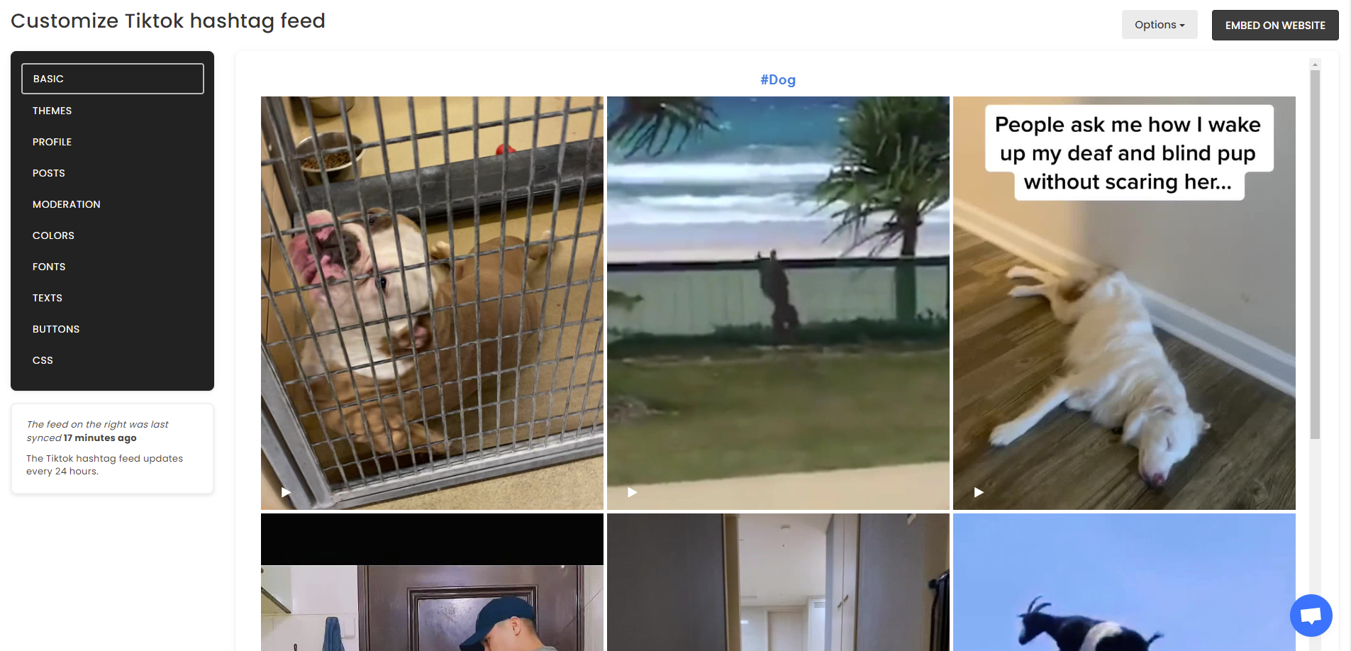 Customize your feed - Free Tiktok Hashtag Feed Widget For Wix Website